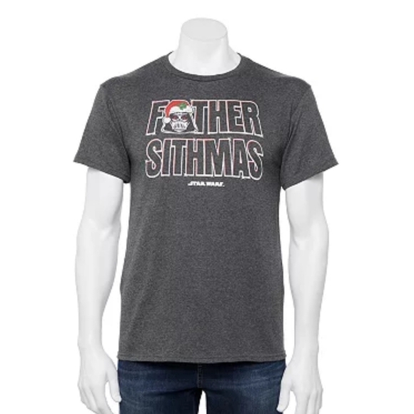 Disney Other - Star Wars ✦ Father Sithmas Tee ✦ Gray Darth Vader Holiday Graphic Shirt Size S